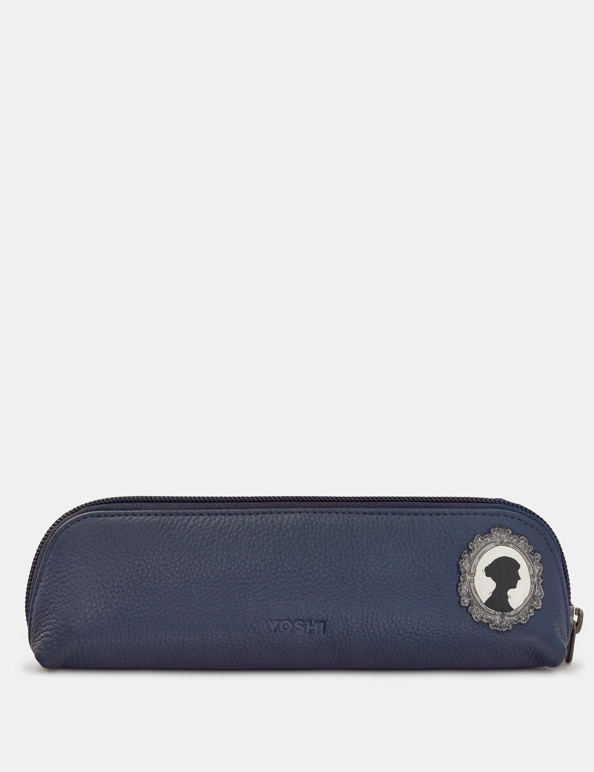 Jane Austen Bookworm Navy Leather Pencil Case