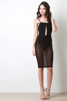 Keyhole Bodysuit Mesh Dress