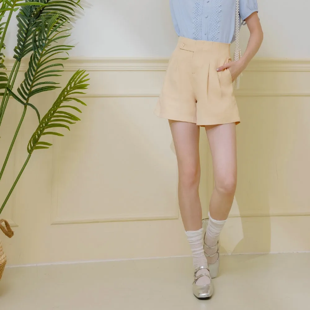 Korean Slim High Elastic Waist Chino Shorts Pants