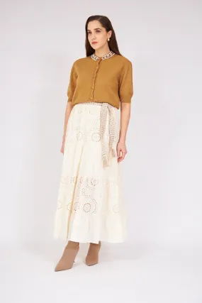 Lace Detailed Skirt Cream