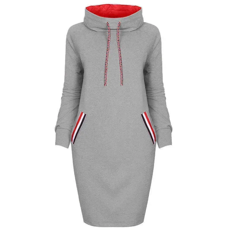 Ladies Winter Hooded Slim Fit Sweatshirt Dress