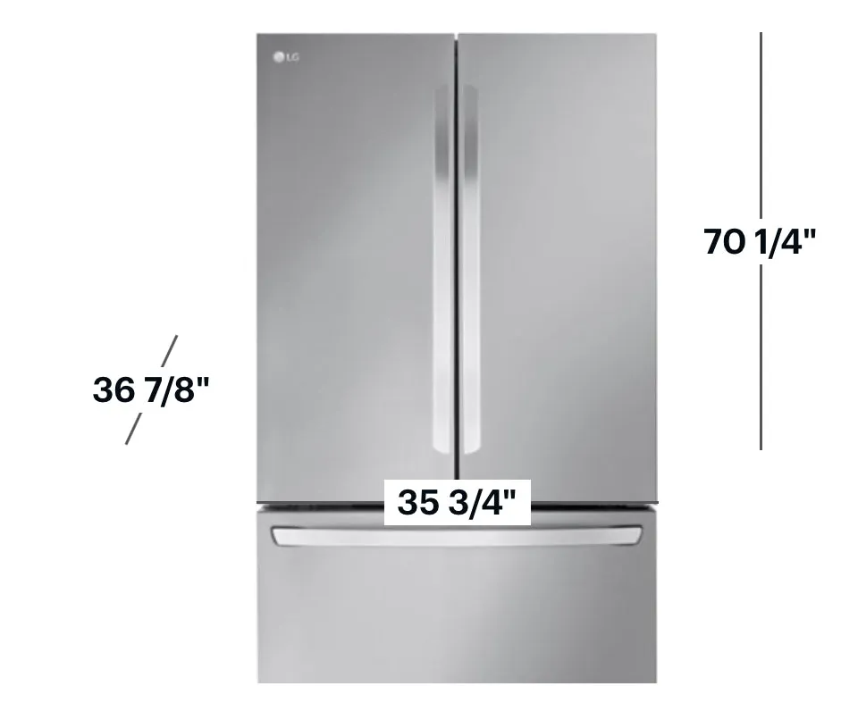 LG - 31.7 Cu. Ft. French Door Smart Refrigerator with Internal Water Dispenser - Stainless Steel
Model:LRFLS3206S