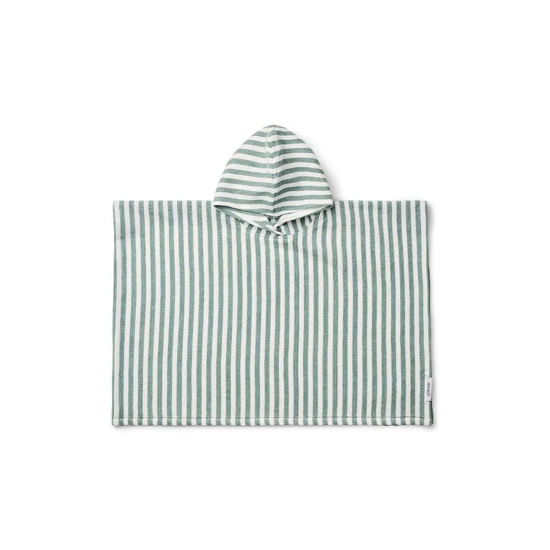 Liewood Paco Poncho - Peppermint Stripes - White