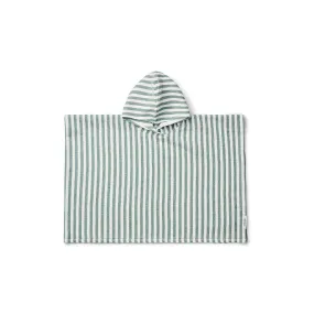 Liewood Paco Poncho - Peppermint Stripes - White