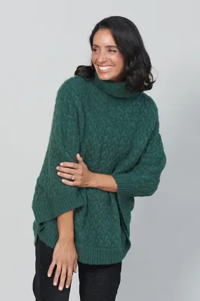 Lilianna Poncho Forest Green