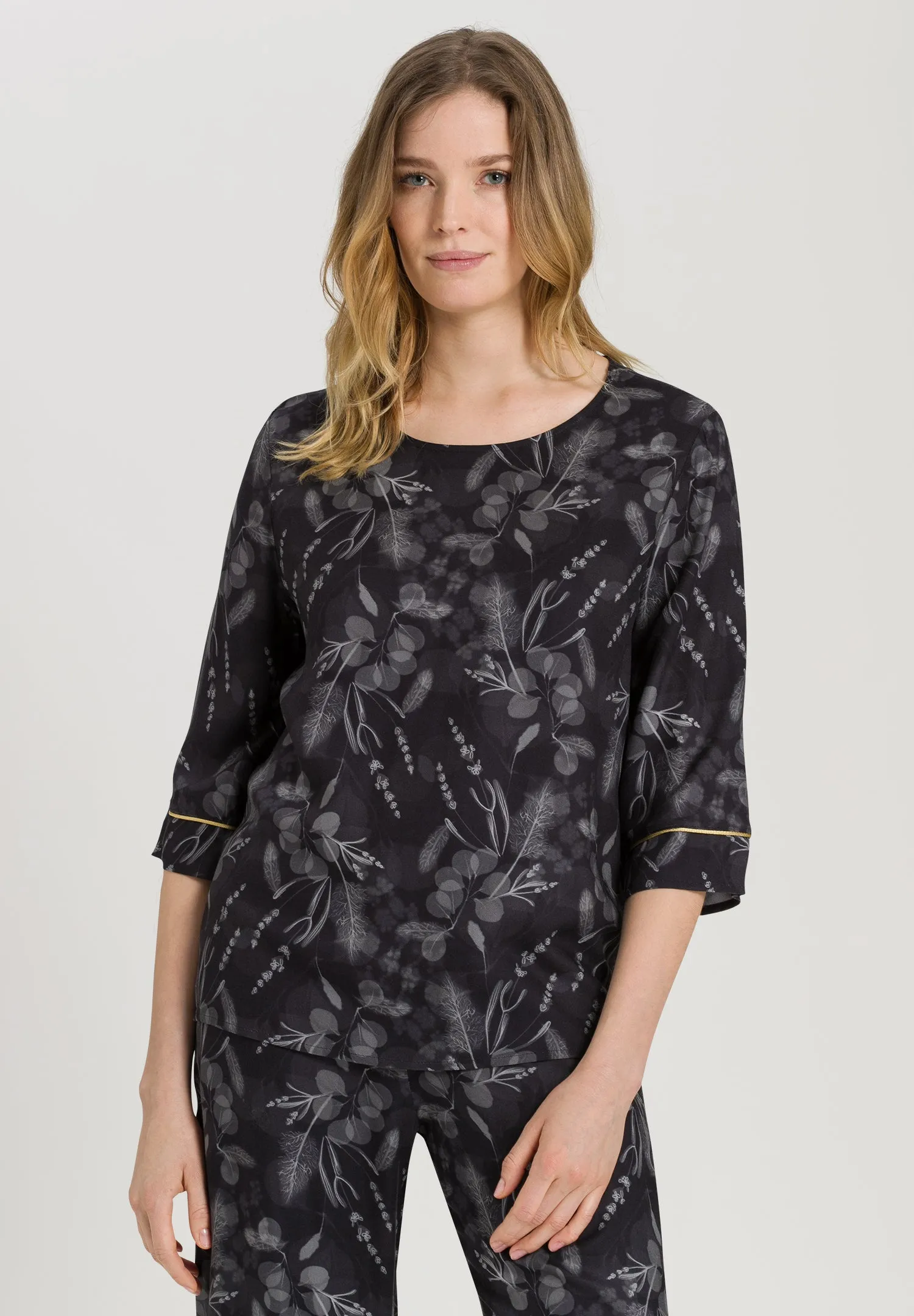 Lilova Relaxed Woven Floral Top | Mystic Shadow 76160-2987