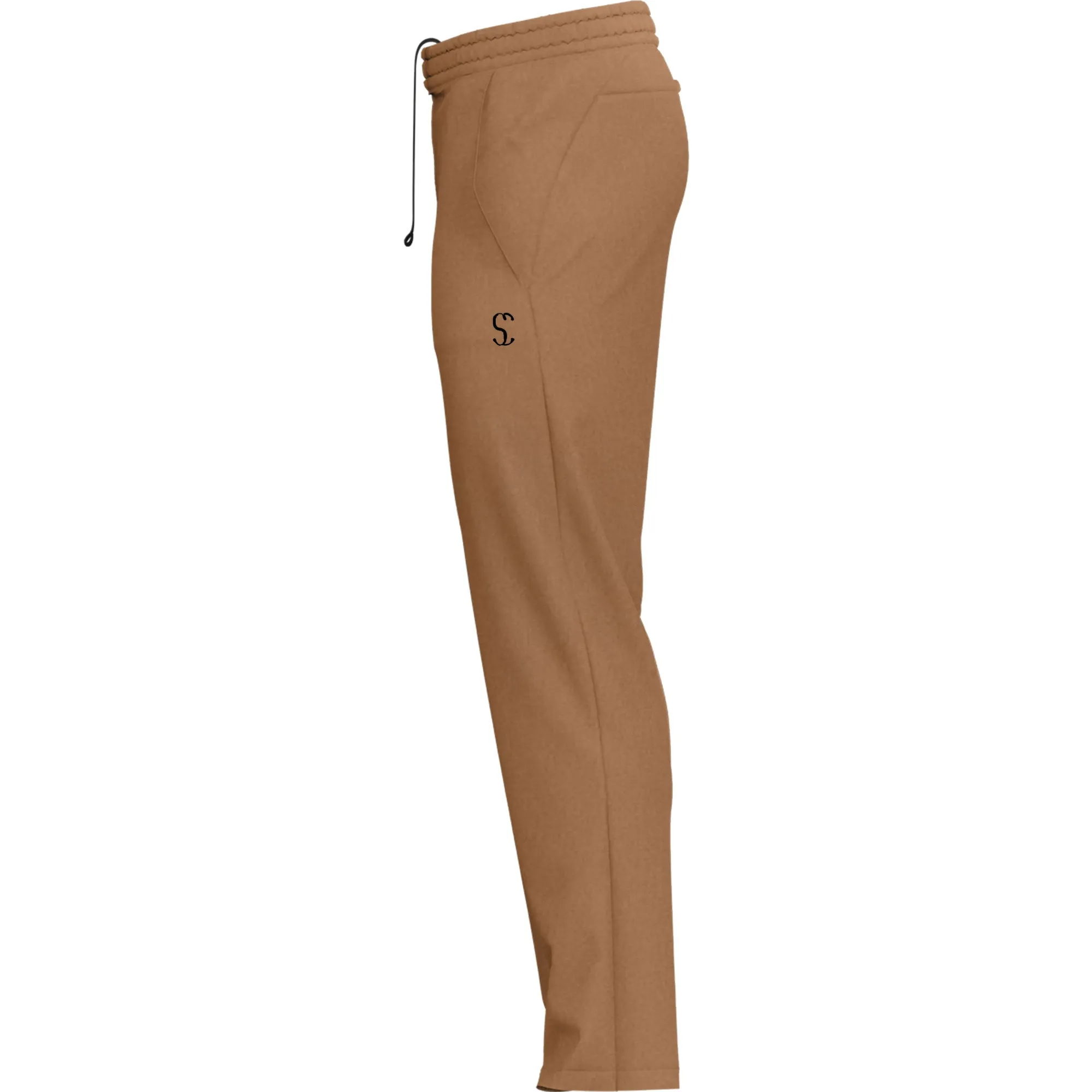 Men's Brown Cotton Fleece Thermal Sweatpants