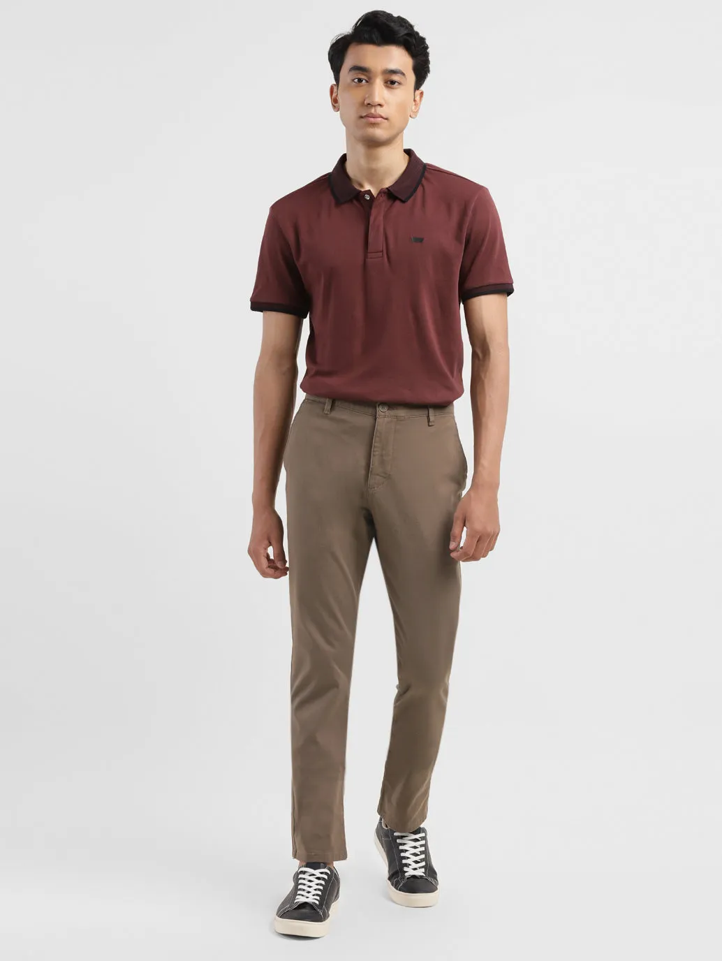 Men's Brown Slim Fit Trousers