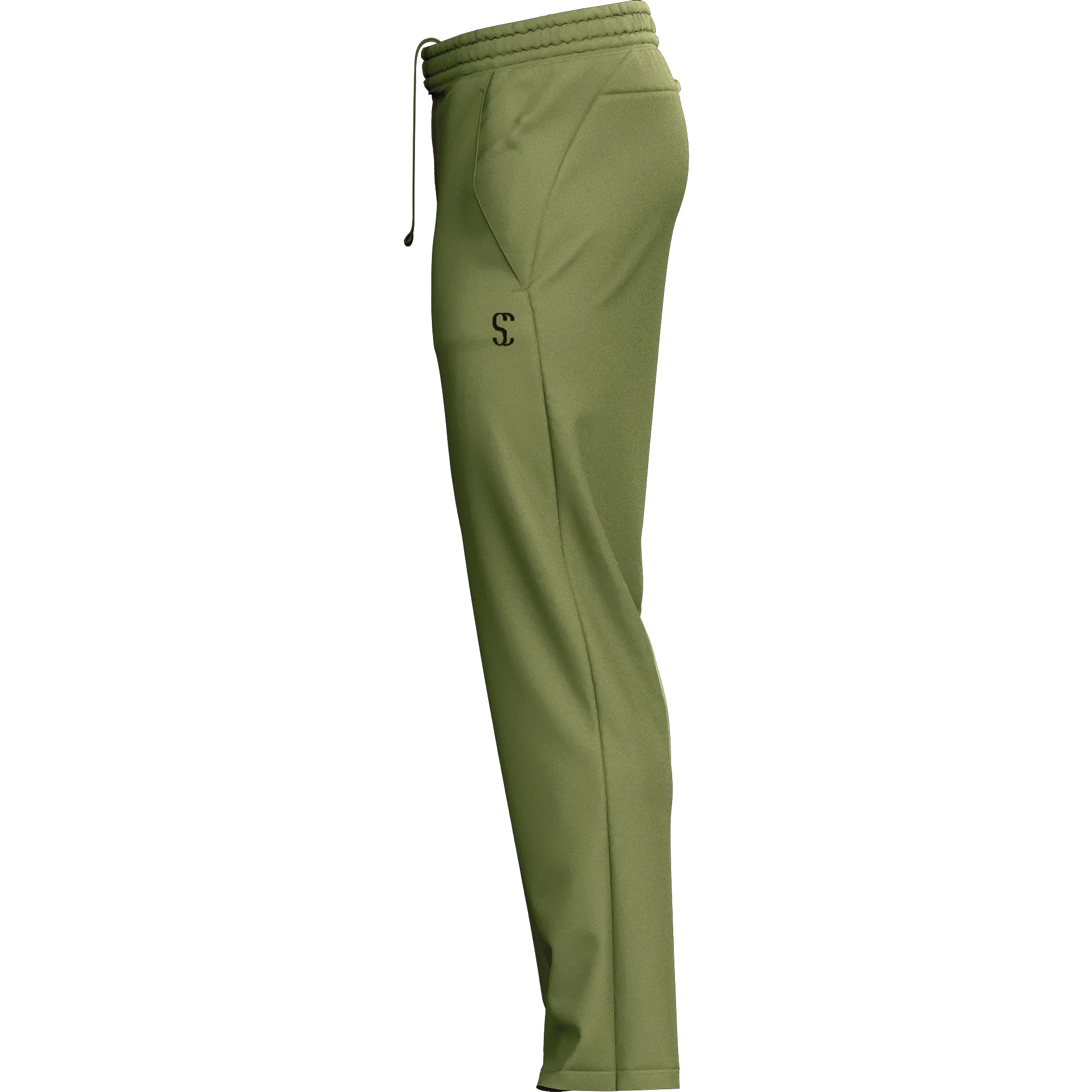 Men's Green Poly Fleece Thermal Tracksuit Bottoms