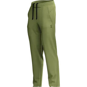 Men's Green Poly Fleece Thermal Tracksuit Bottoms