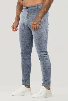 Men's Grey Stretch Pant - Stripe