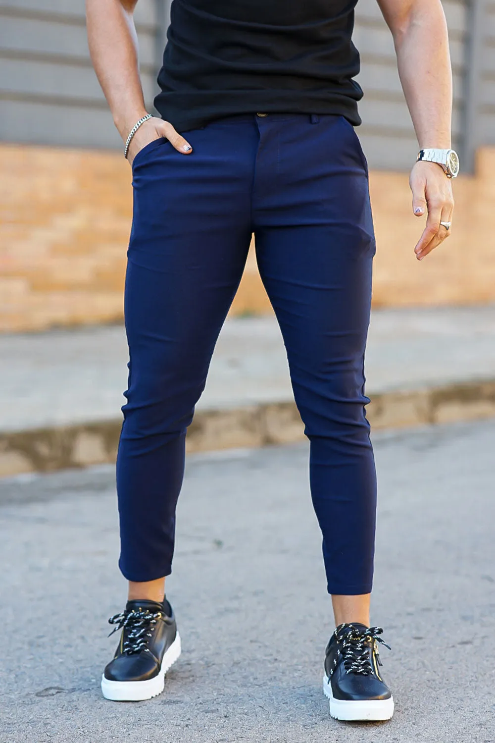 Mens Navy Skinny Pant