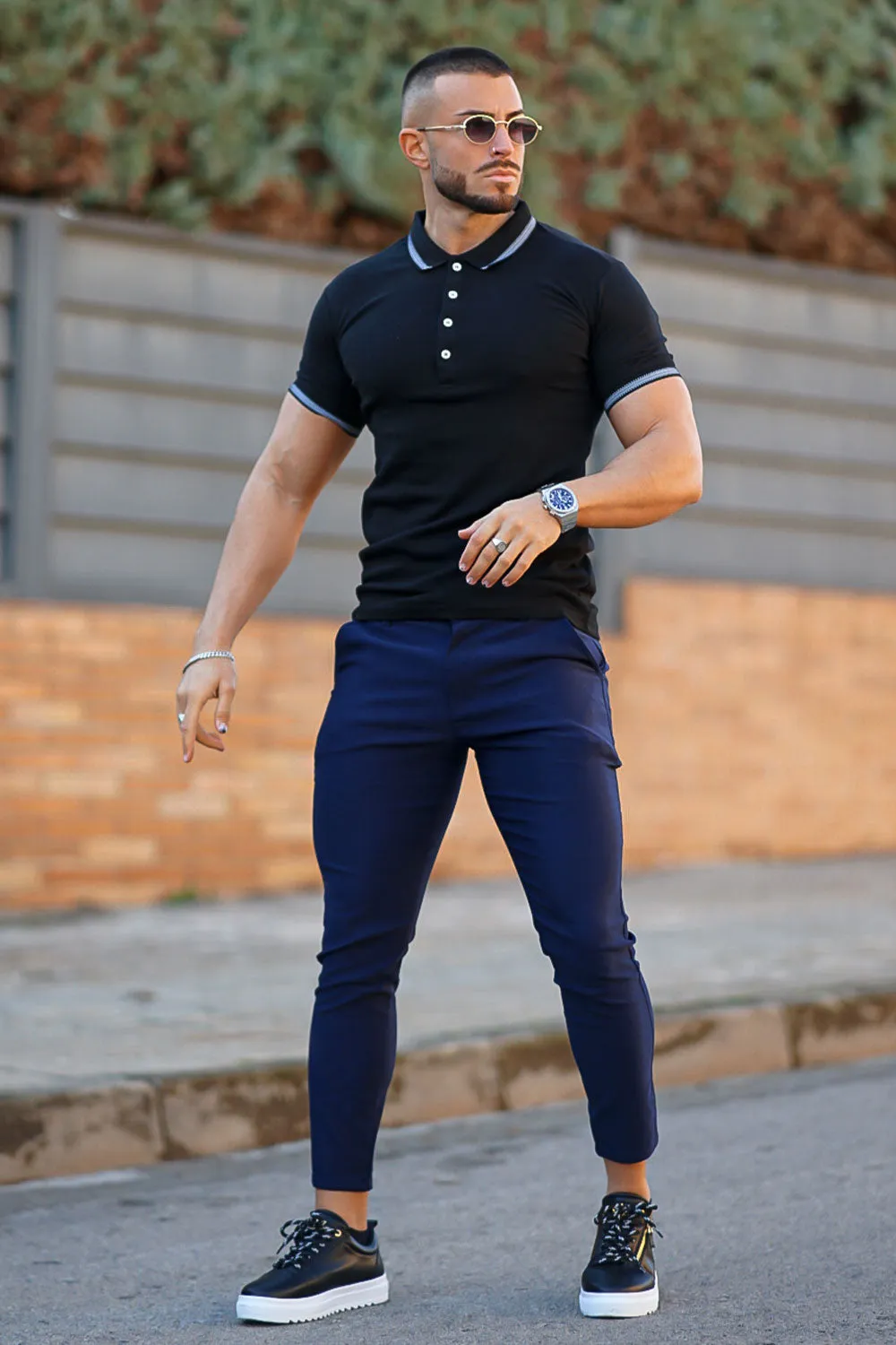 Mens Navy Skinny Pant