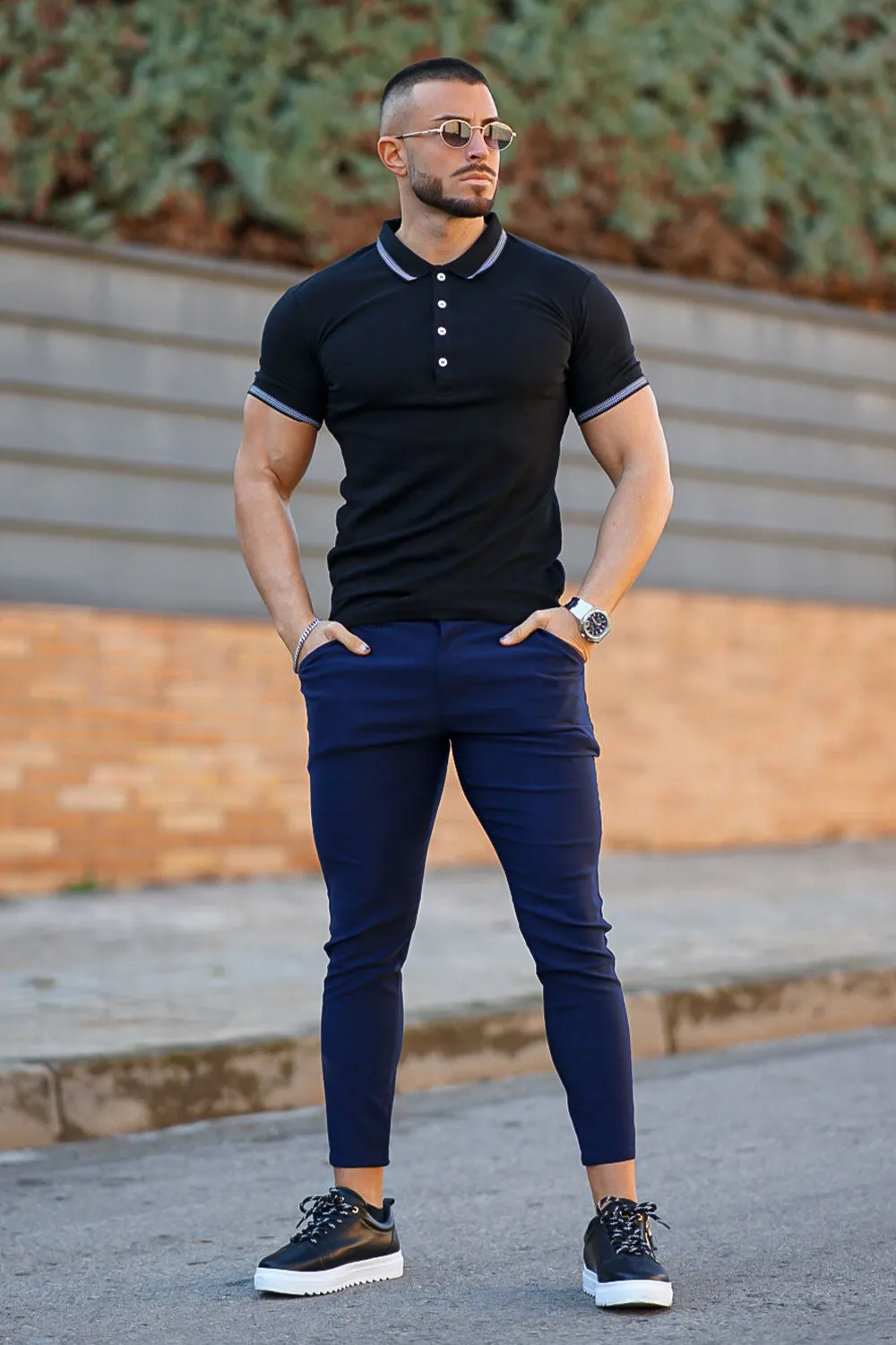 Mens Navy Skinny Pant