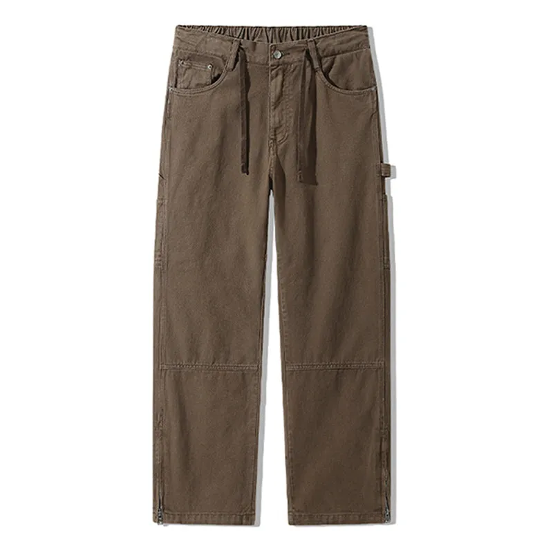 Men's Retro Multi-pocket Straight-leg Cargo Pants