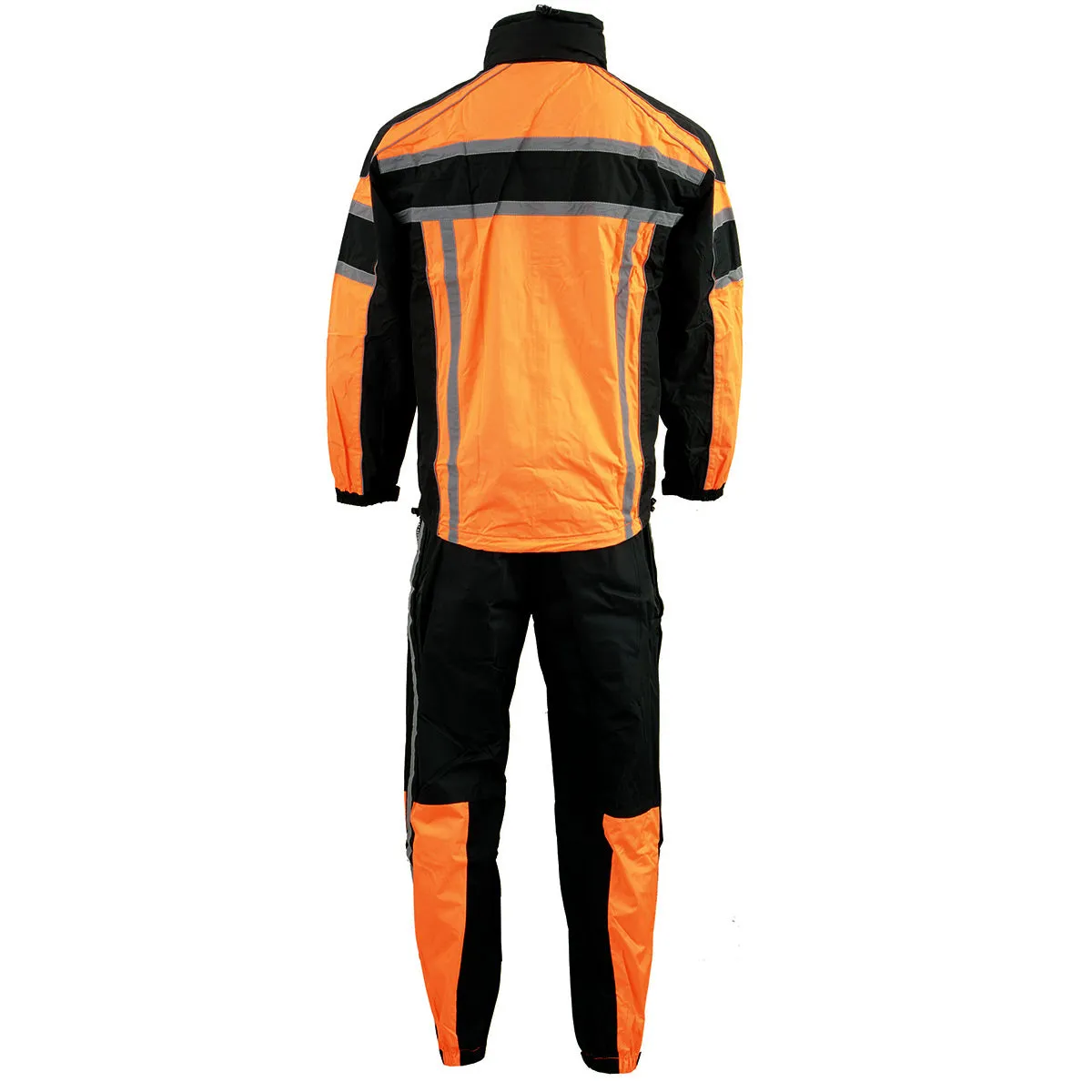 Milwaukee Leather SH233102 Men's Black and Orange Water Resistant Rain Suit with Reflective Tape