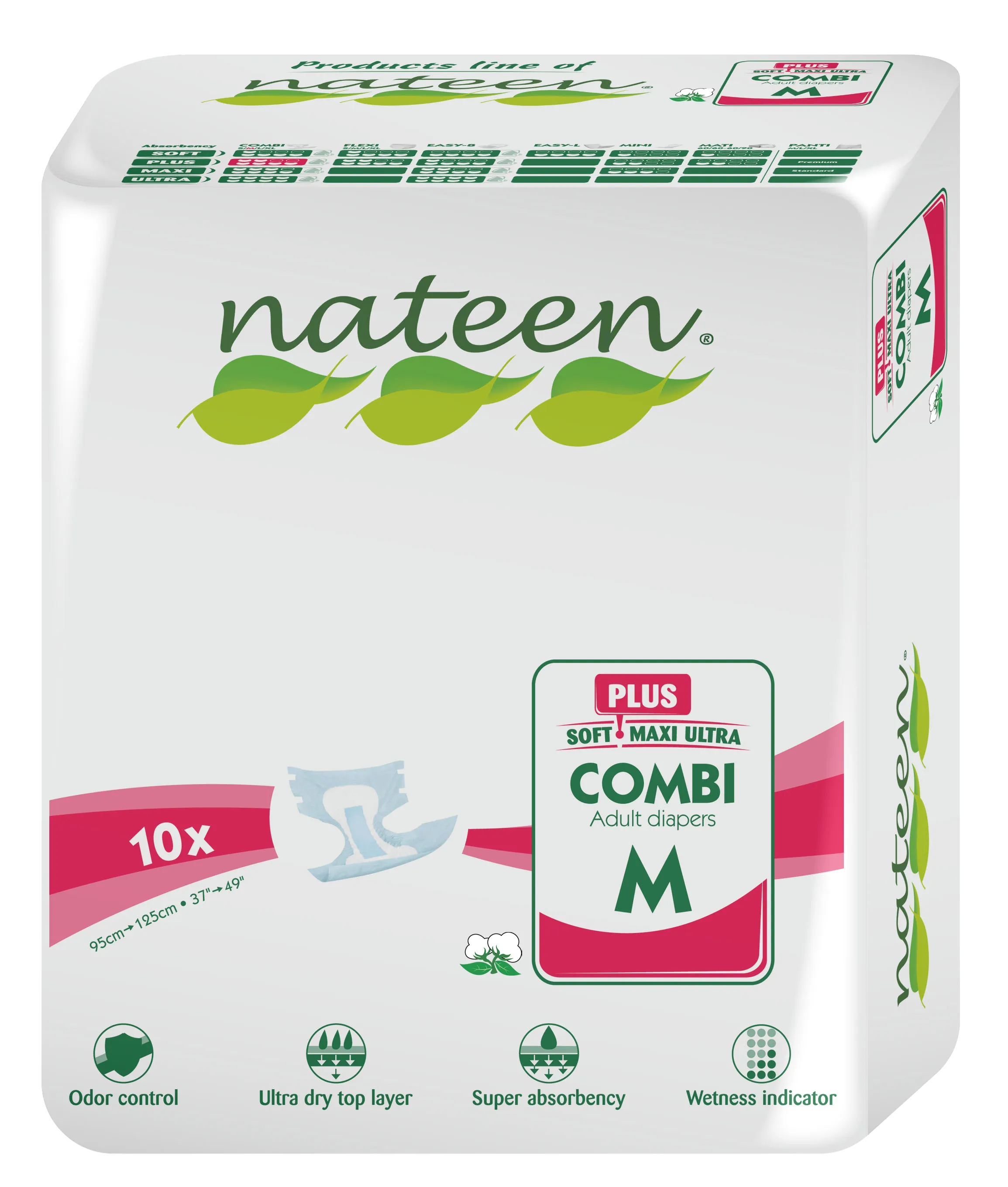 Nateen - Combi Plus - Adult Diaper (Medium) >2450ml