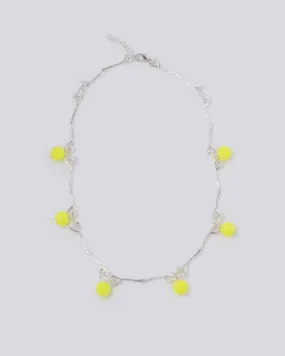 Neon Yellow Silver Necklace