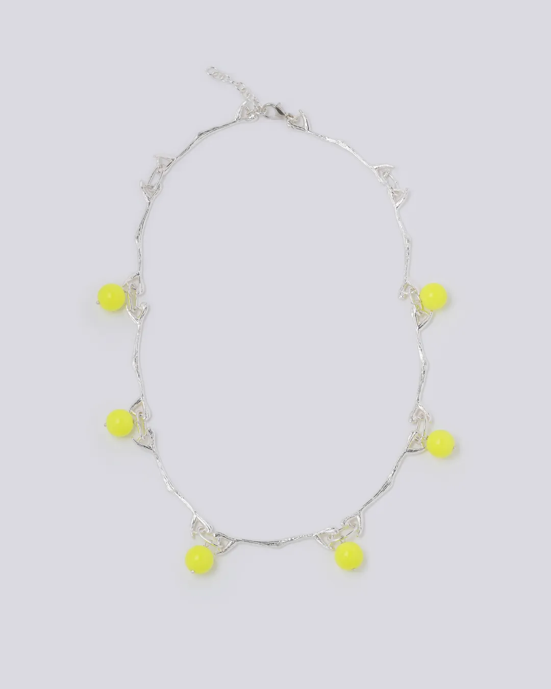 Neon Yellow Silver Necklace