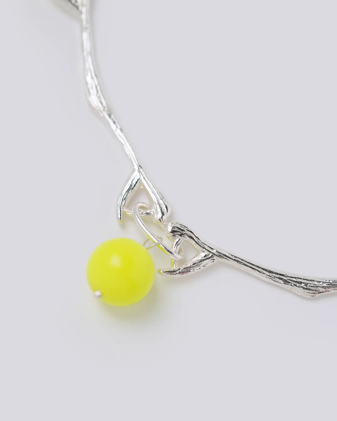 Neon Yellow Silver Necklace