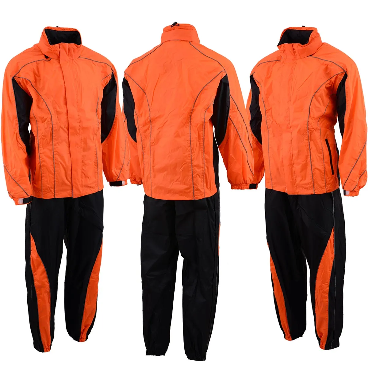 NexGen Men’s XS5020 Orange and Black Hooded Hi Visibility Water Proof