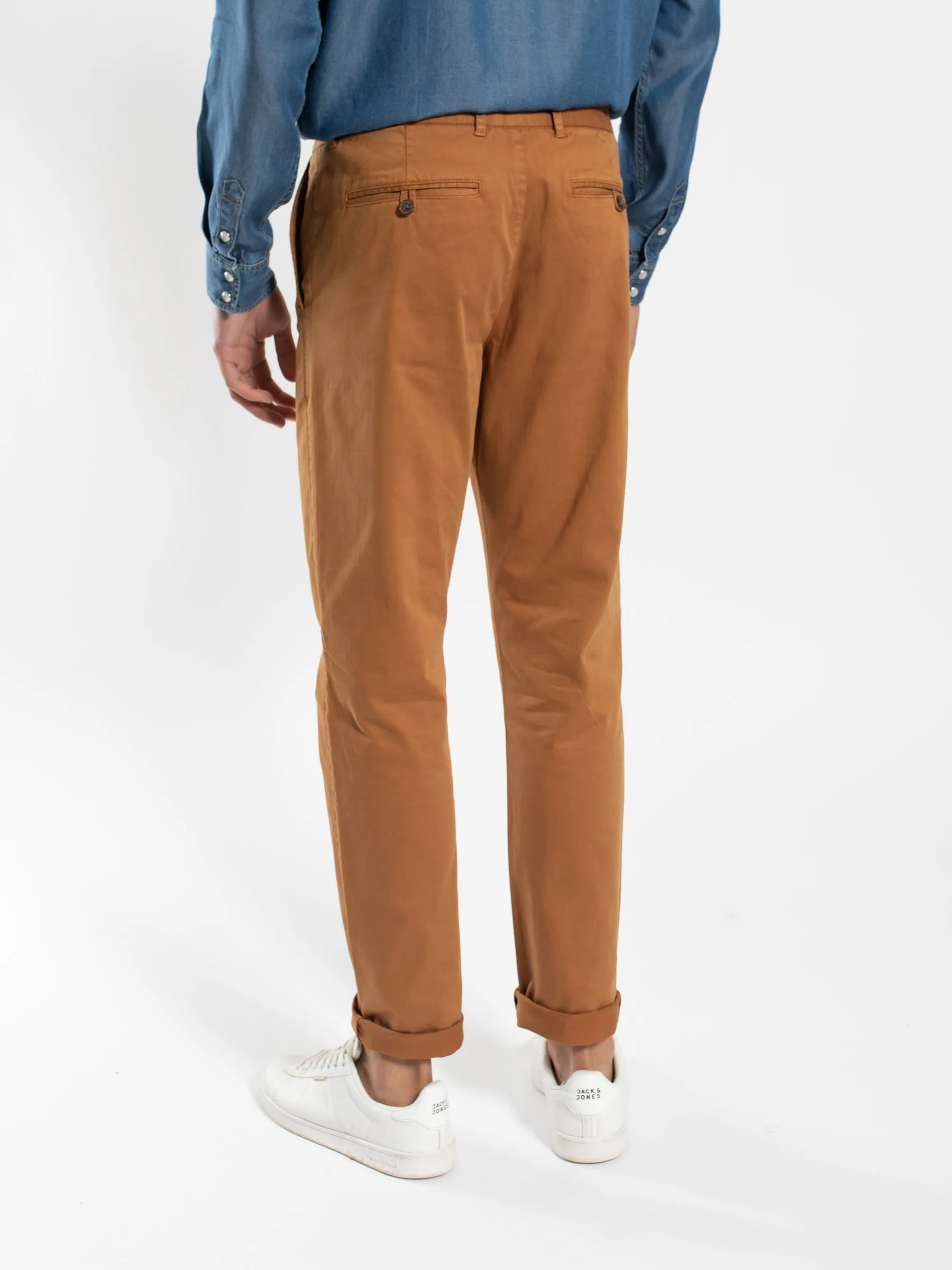 Nutmeg Peach Finish Cotton Spandex Chino