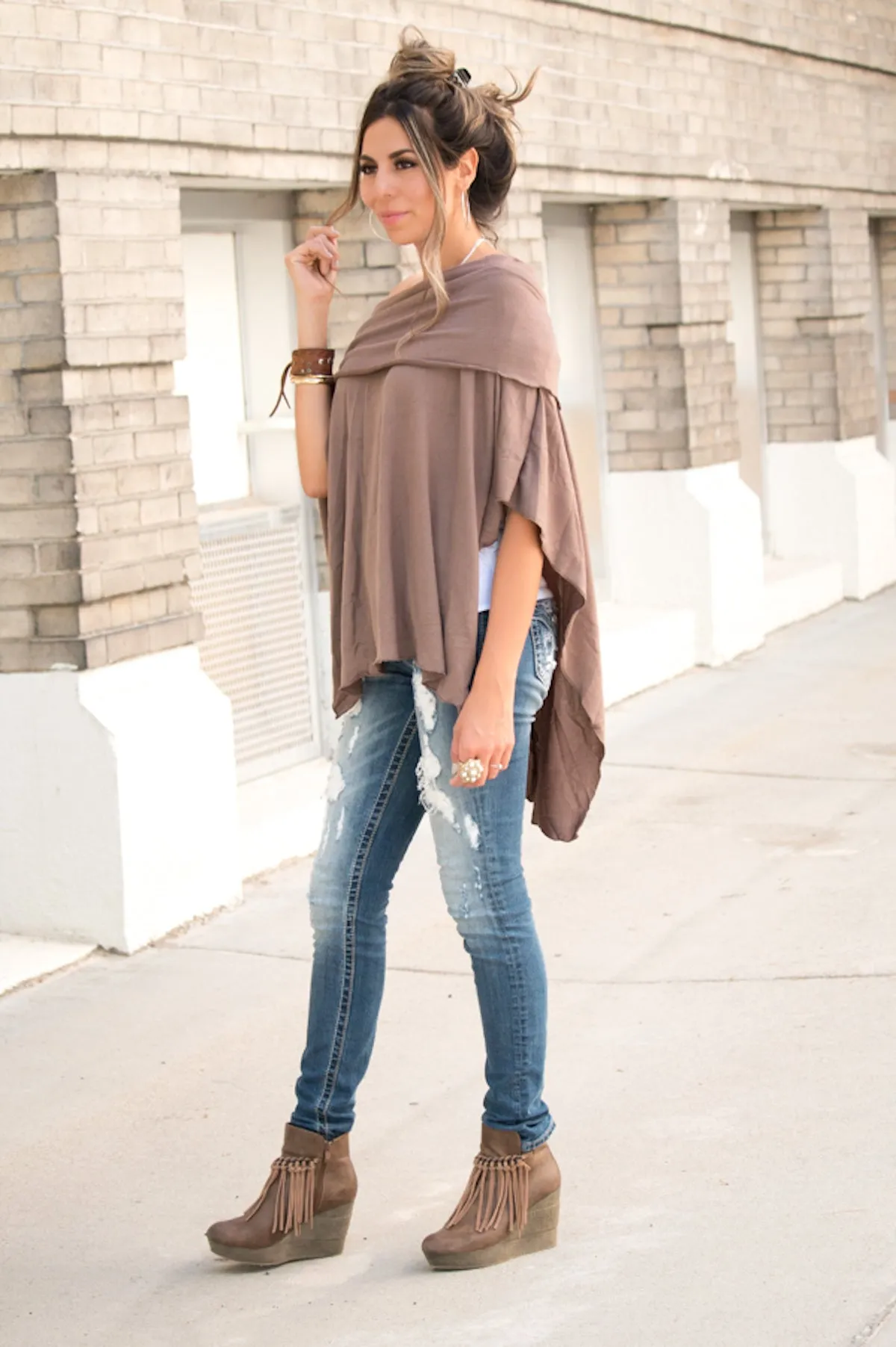 Off-Shoulder Poncho