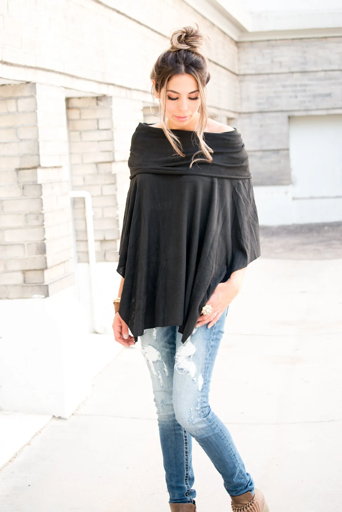 Off-Shoulder Poncho