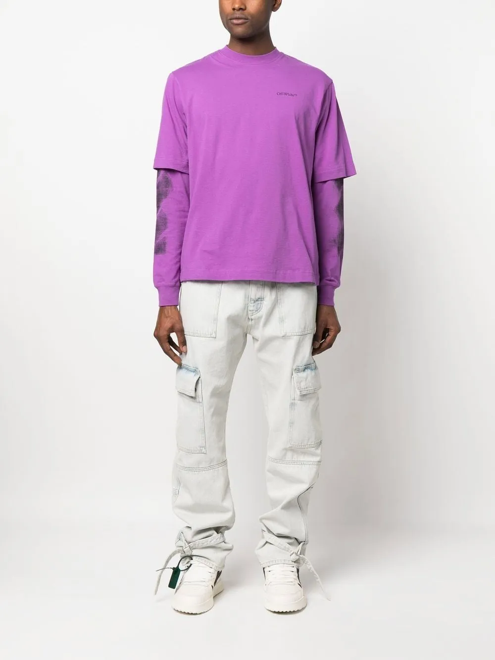 Off White T-shirts and Polos Purple