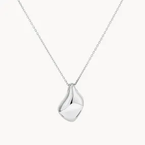 Organic Drop Pendant Necklace in Silver