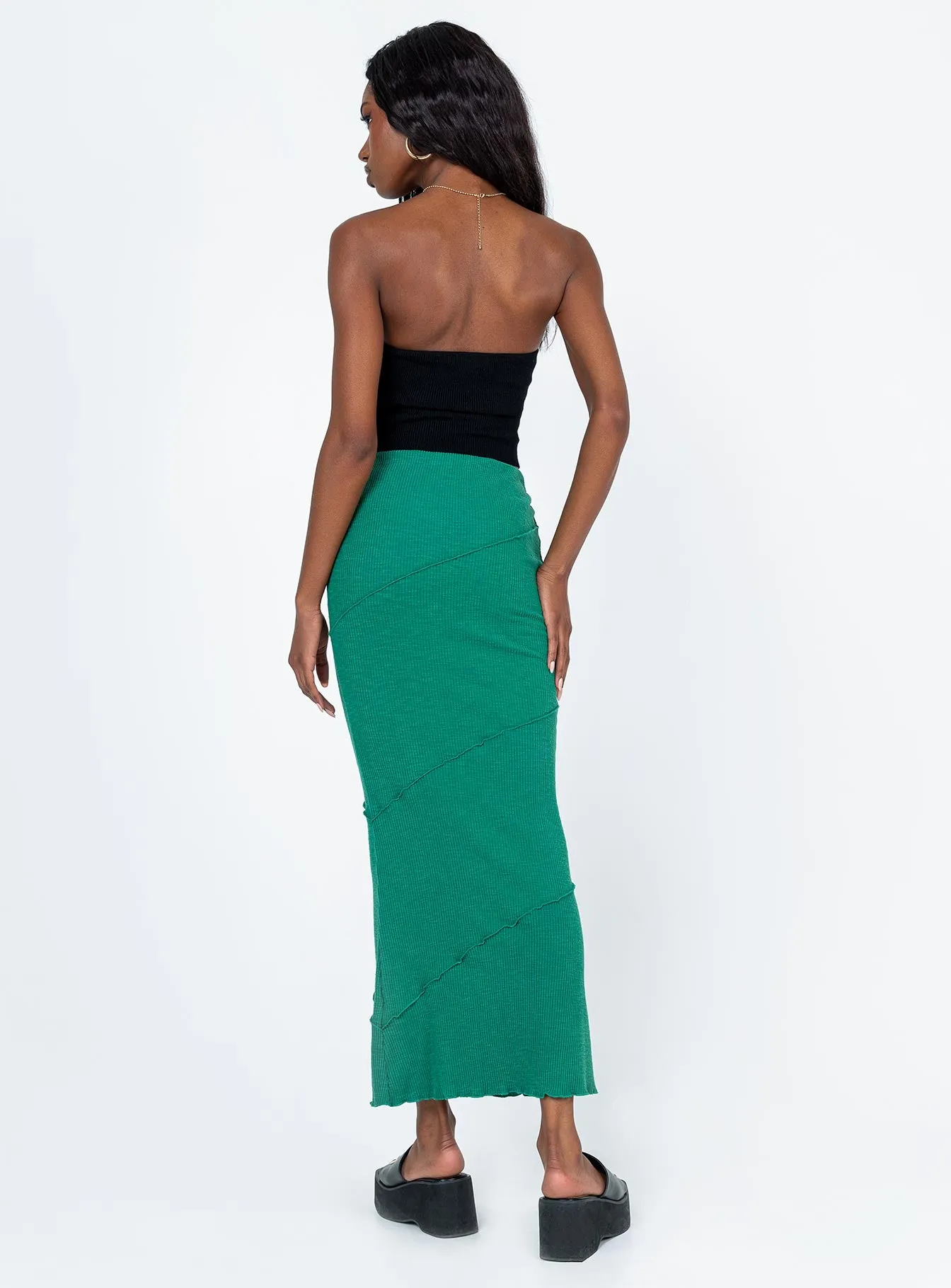 Oscar Maxi Skirt Forest Green