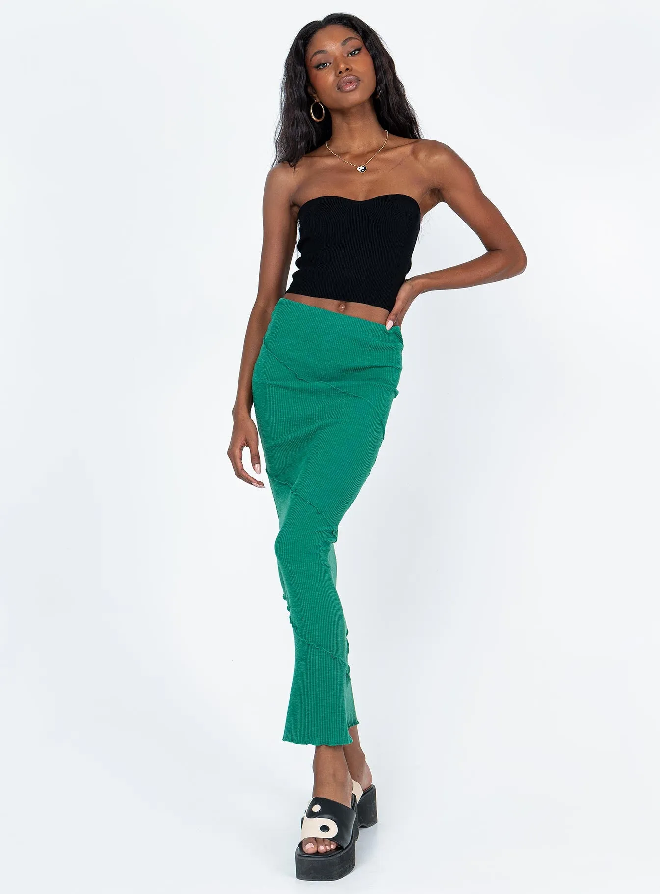 Oscar Maxi Skirt Forest Green