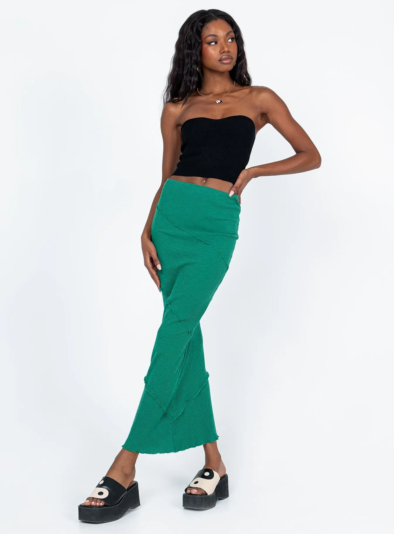 Oscar Maxi Skirt Forest Green