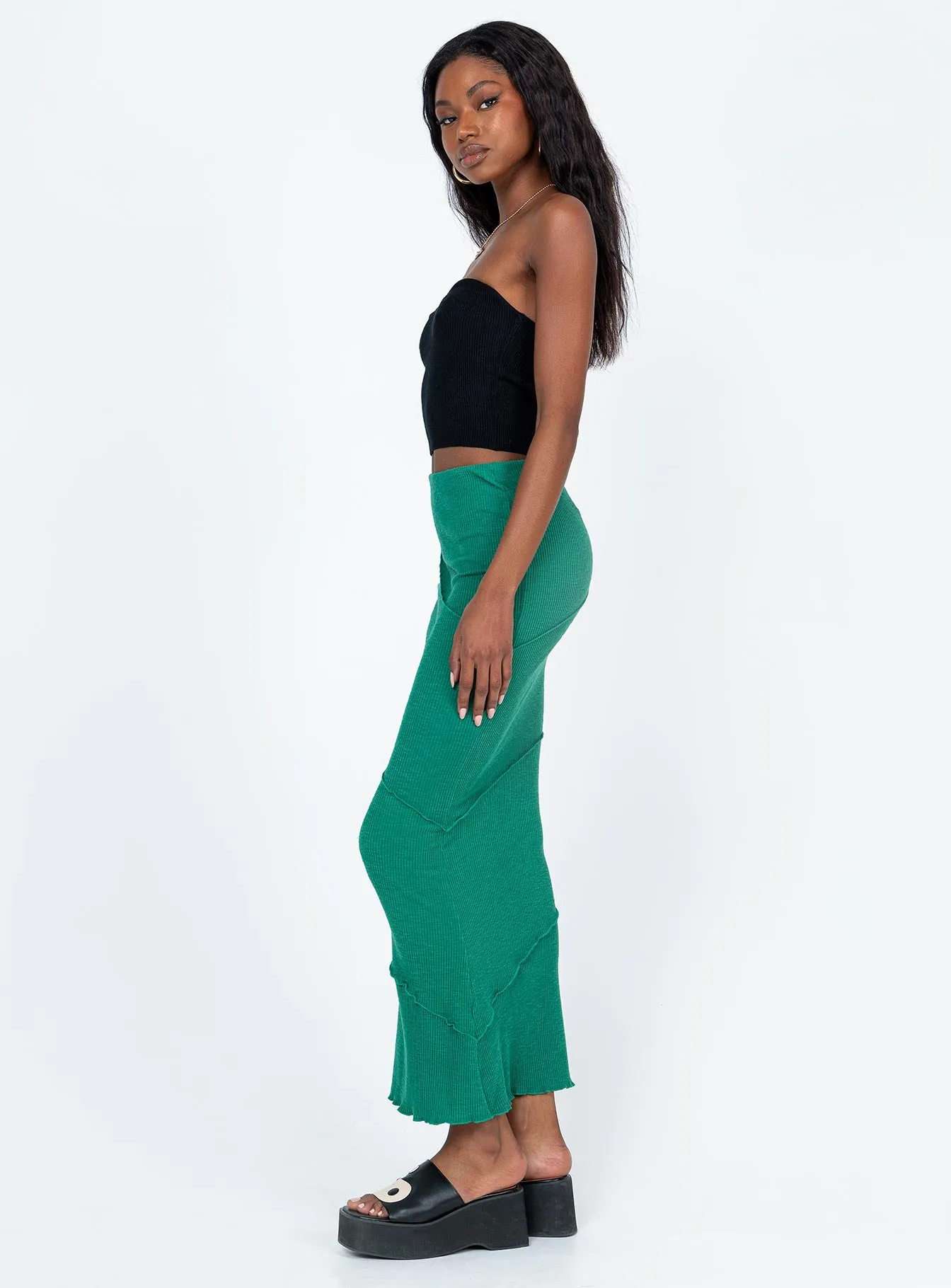 Oscar Maxi Skirt Forest Green