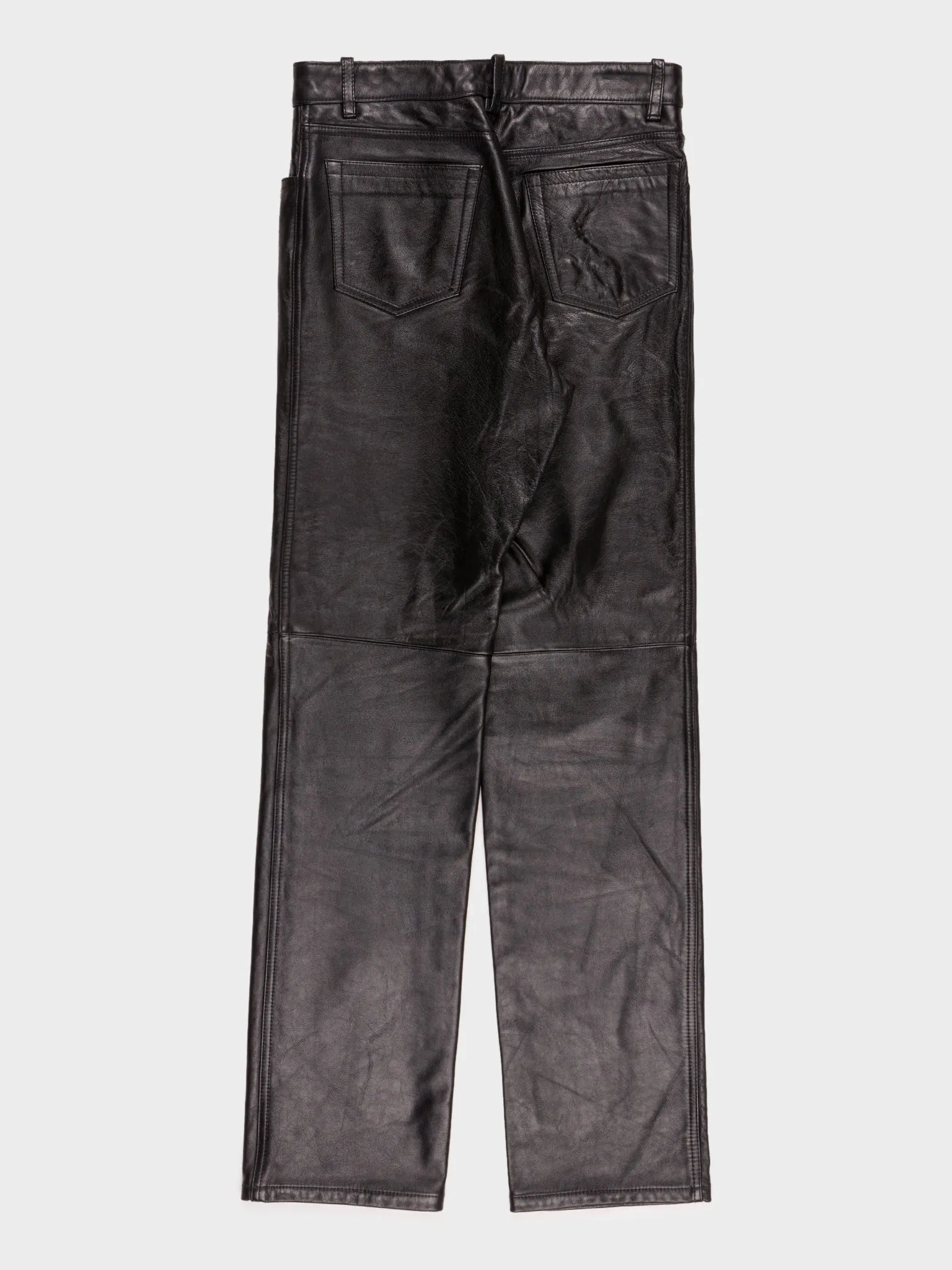 Paneled Leather Trousers