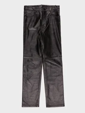 Paneled Leather Trousers