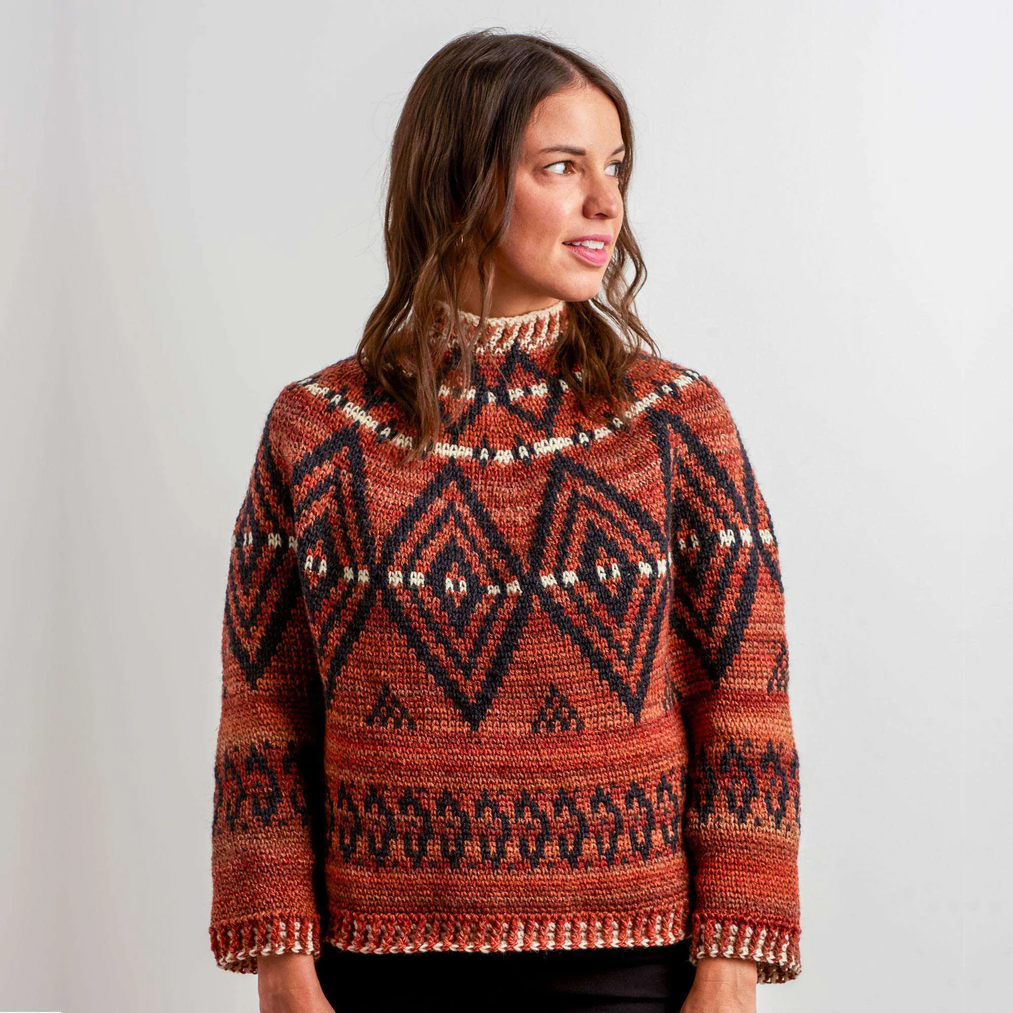 Patons Alcona Colorwork Crochet Sweater