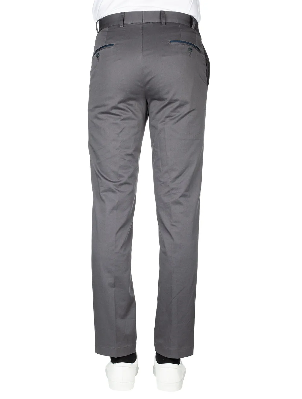 Peaker Chino With Trim Detail Grey