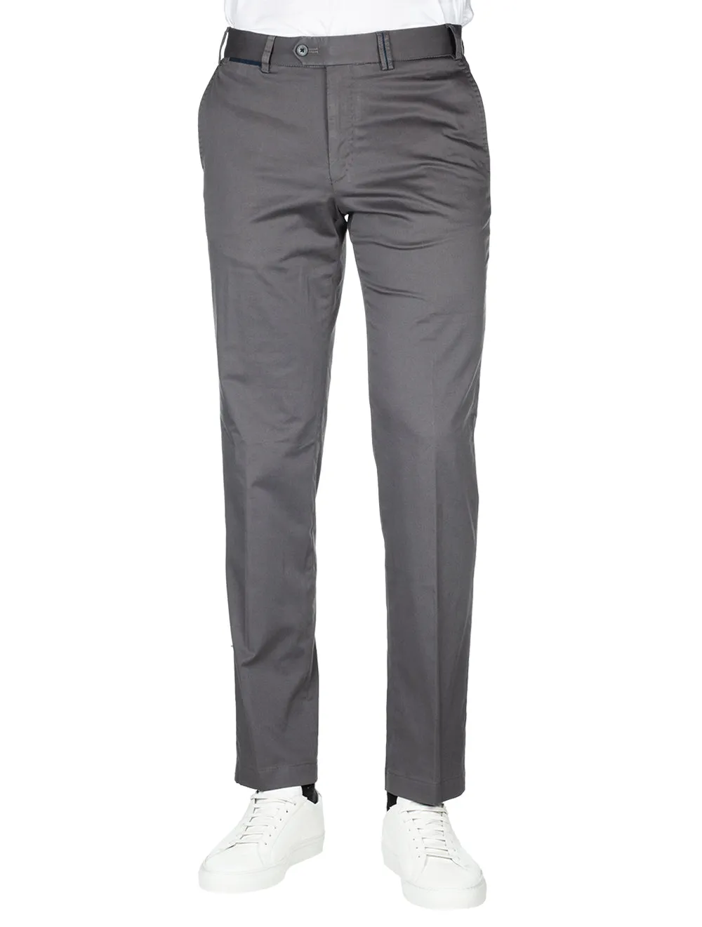 Peaker Chino With Trim Detail Grey