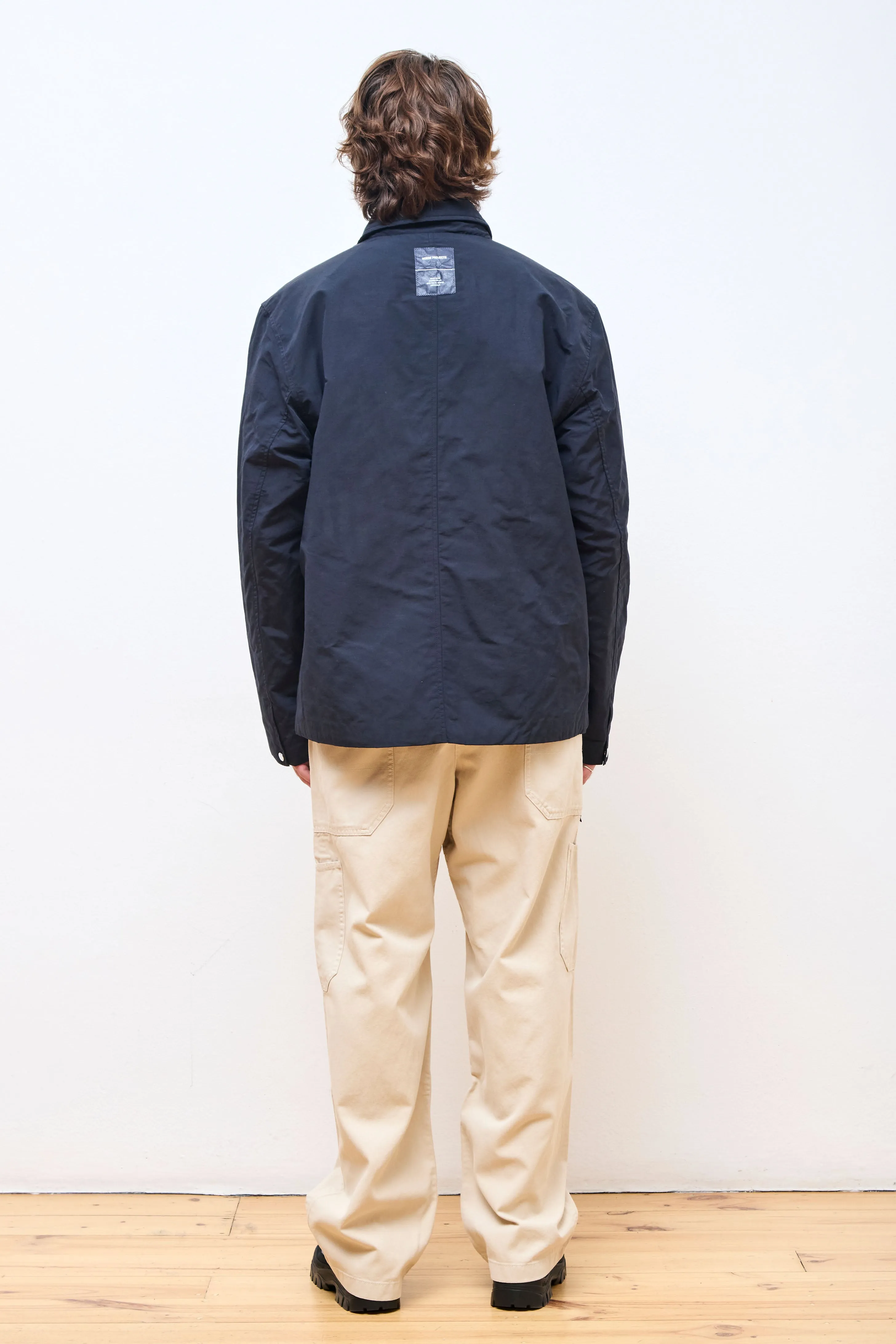 Pelle Waxed Nylon Insulated Jacket Dark Navy