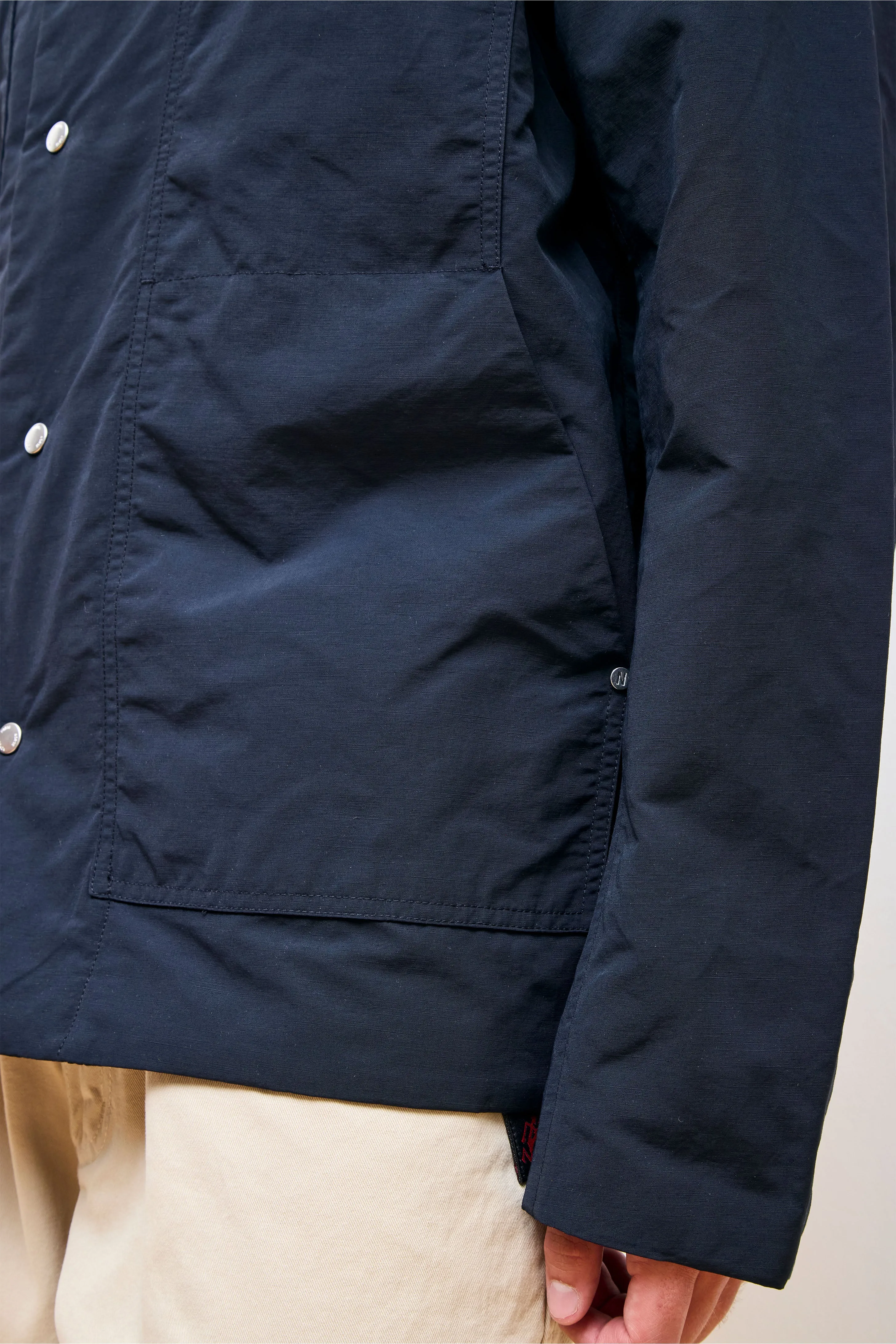 Pelle Waxed Nylon Insulated Jacket Dark Navy