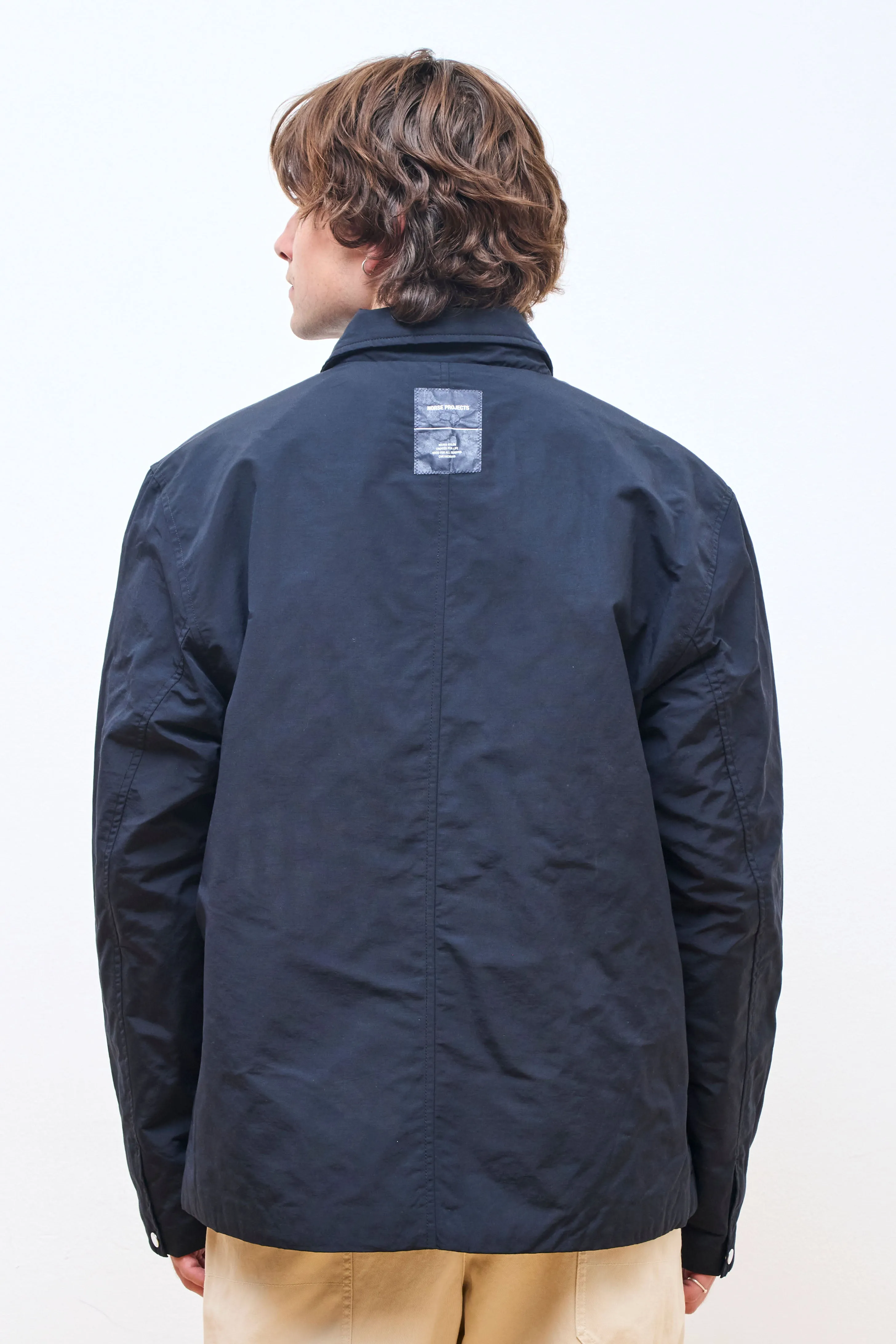 Pelle Waxed Nylon Insulated Jacket Dark Navy