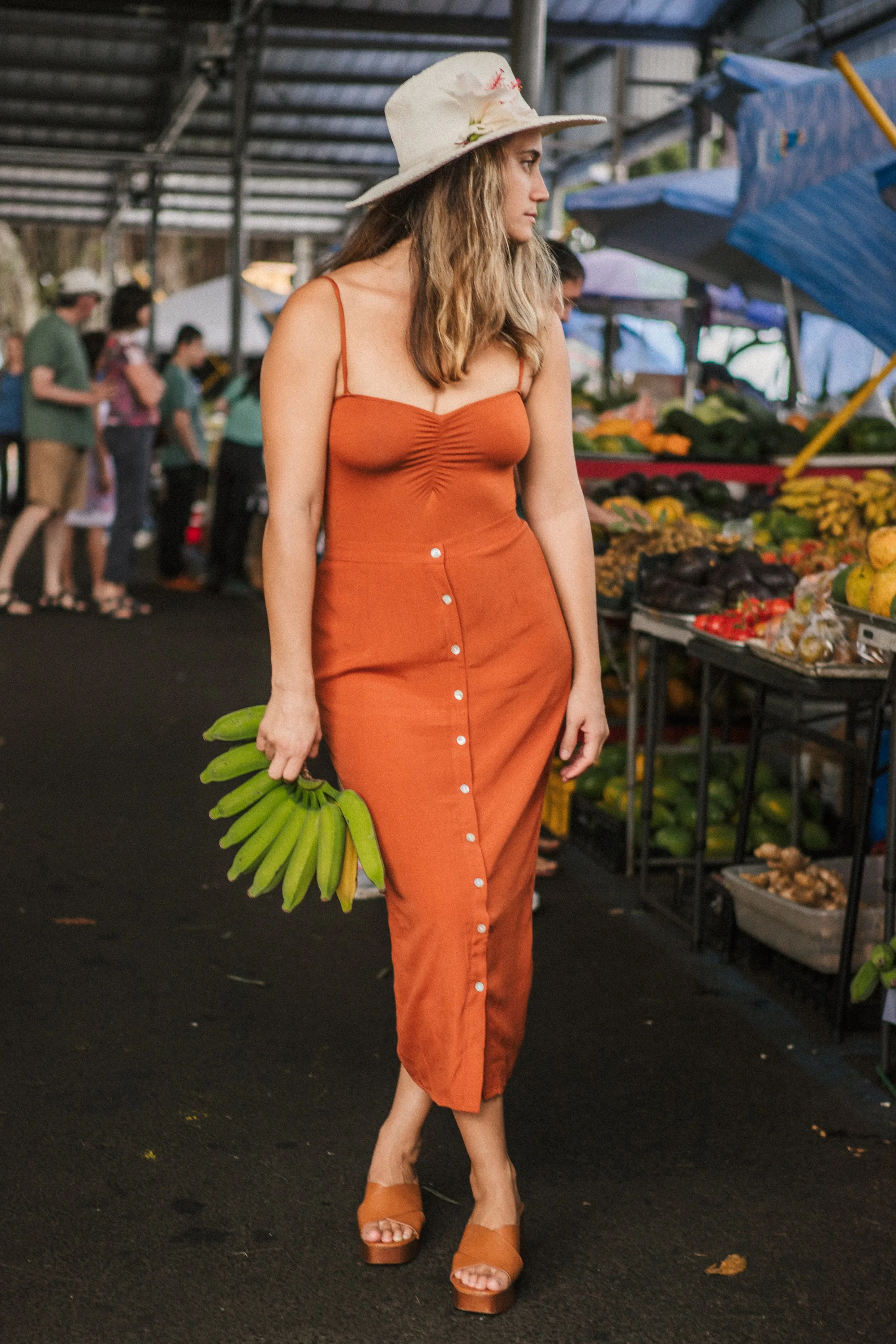 PENCIL SKIRT Solid Rust