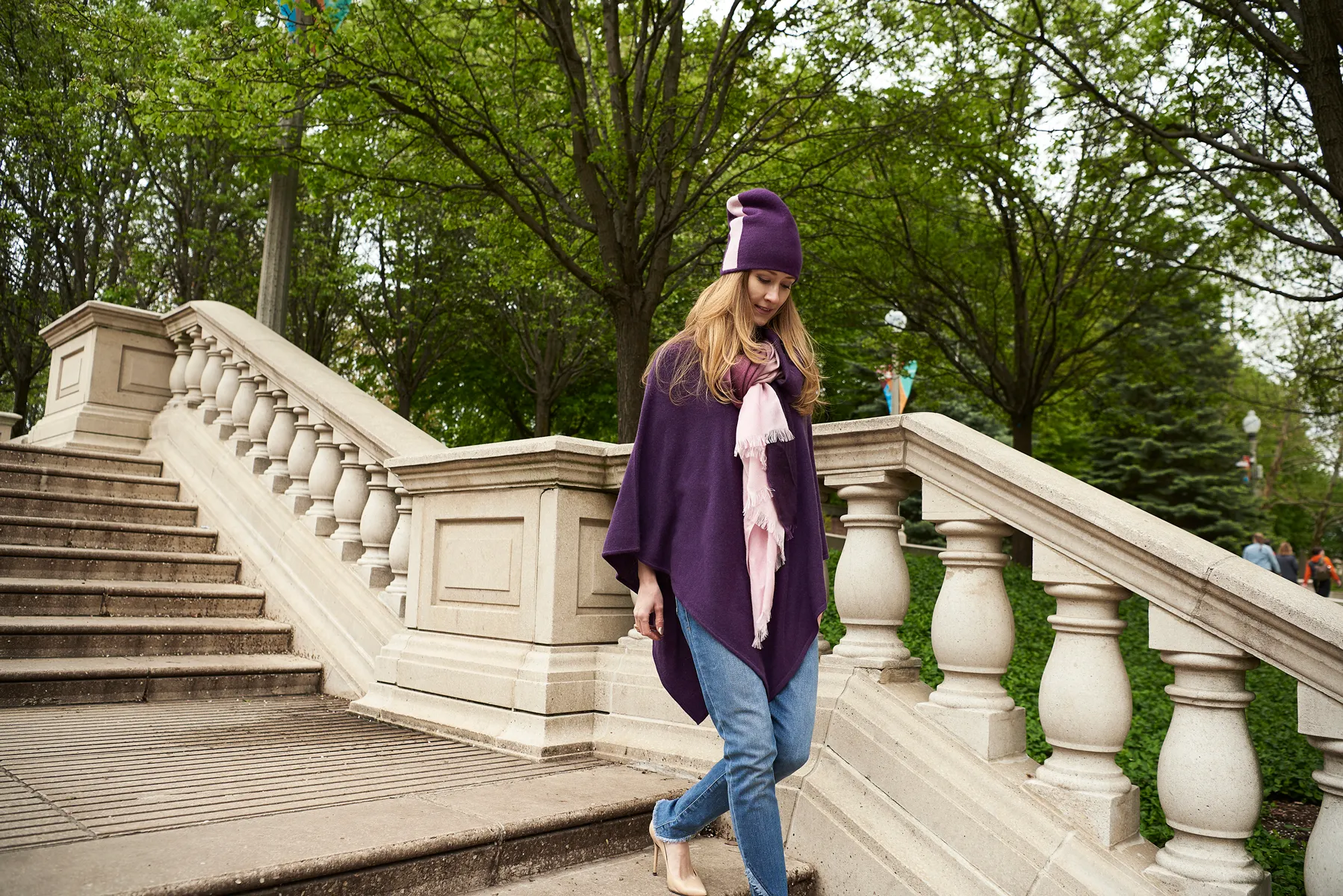 Purple Cashmere Poncho