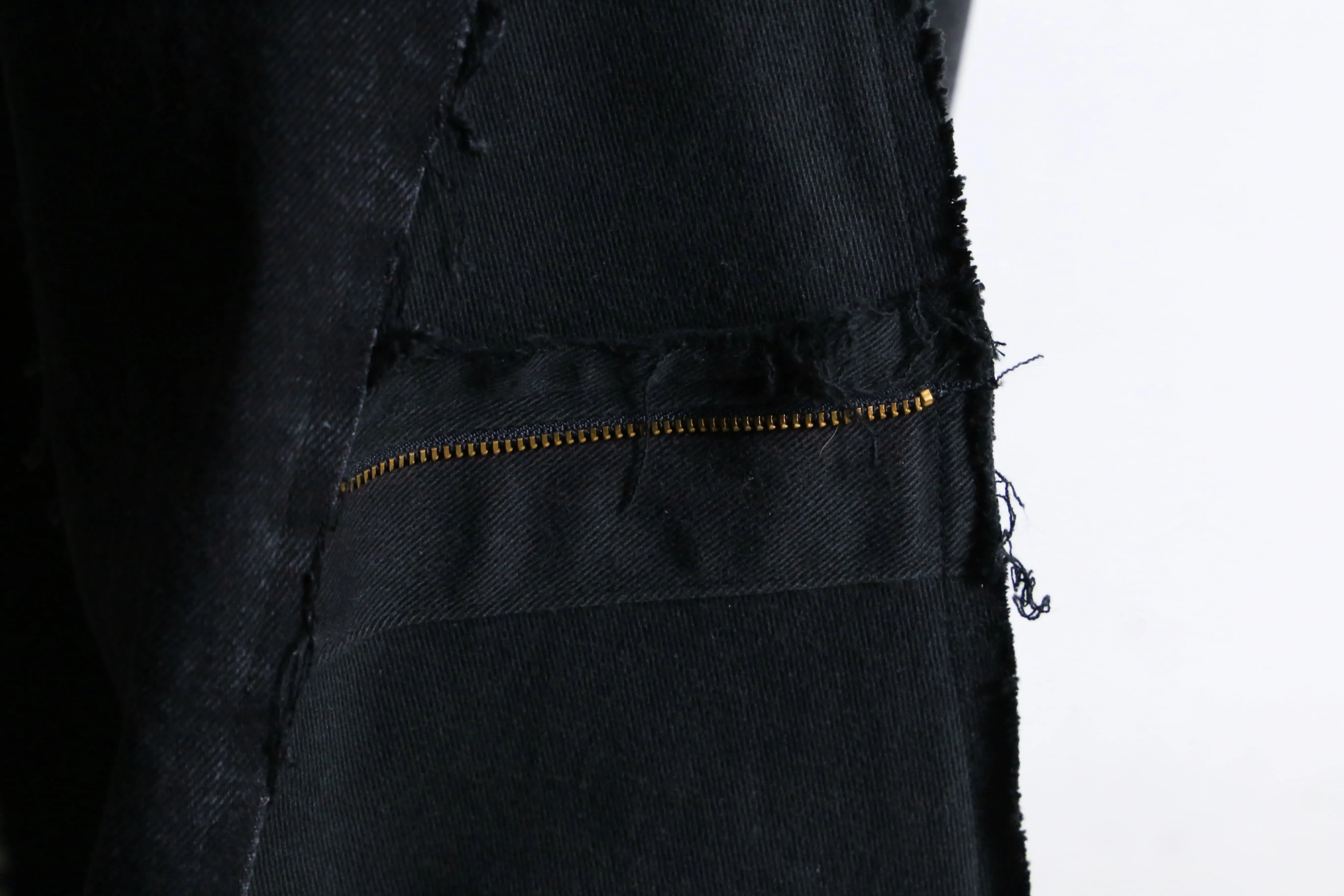 "Re:make" black belt loop design flare denim pants