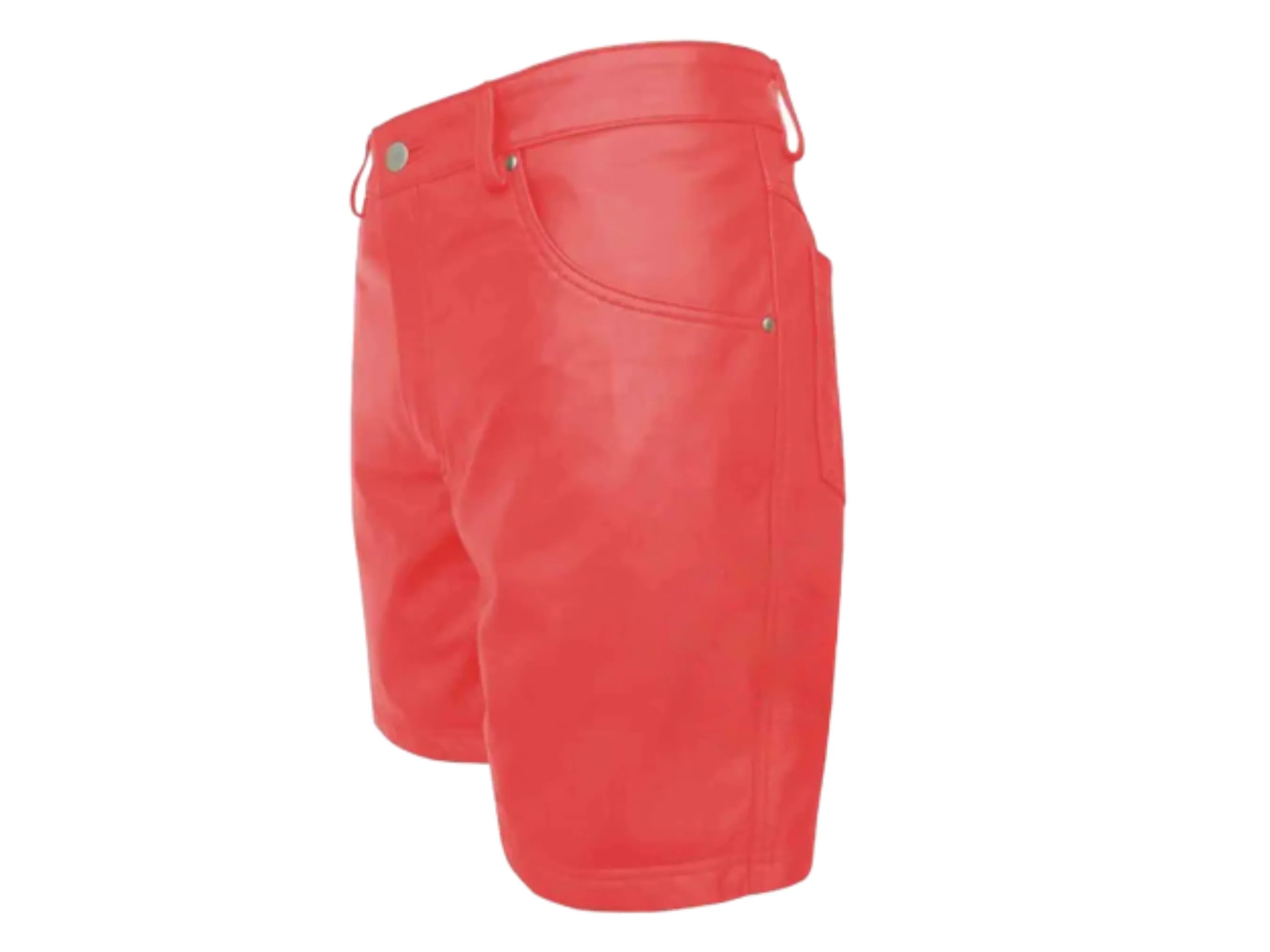 Real Red Leather Bermuda Shorts for Womens - Leather Shorts for Ladies