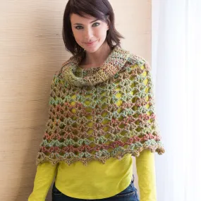 Red Heart Crochet Chic Cowl Neck Poncho