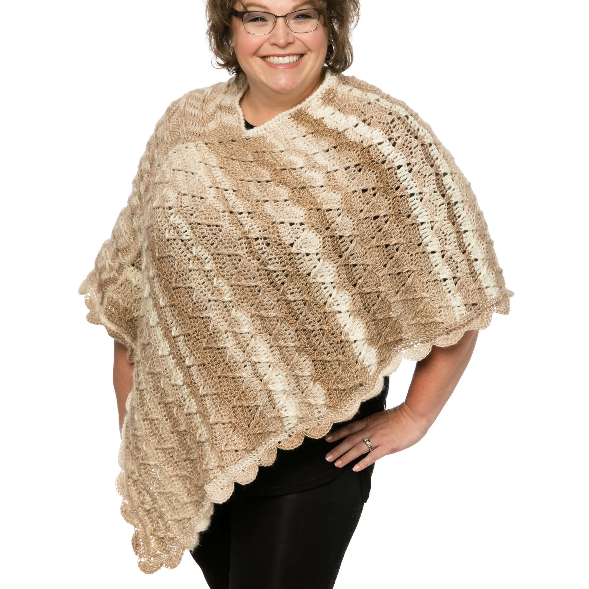 Red Heart Crochet Marly's Perfect Crew Neck Poncho