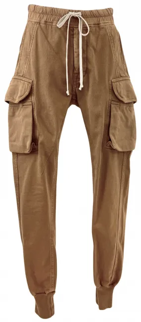 Rick Owens DRKSHDW Porterville Mastodon Cut Pants in Khaki Brown