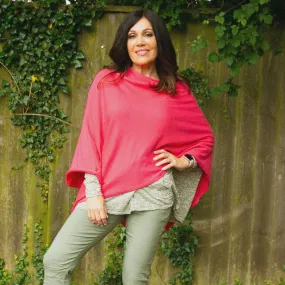 Rose pink poncho